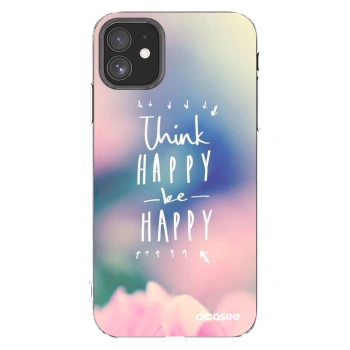 Picasee silikonski prozorni ovitek za Apple iPhone 11 - Think happy be happy