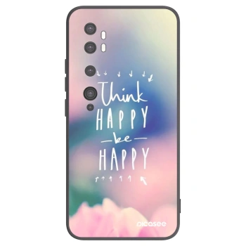 Picasee silikonski črni ovitek za Xiaomi Mi Note 10 (Pro) - Think happy be happy