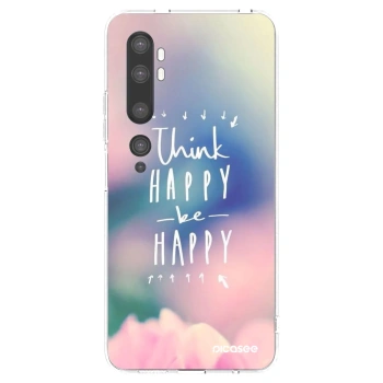 Picasee silikonski prozorni ovitek za Xiaomi Mi Note 10 (Pro) - Think happy be happy