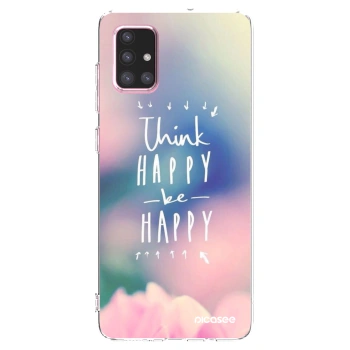 Picasee silikonski prozorni ovitek za Samsung Galaxy A71 A715F - Think happy be happy