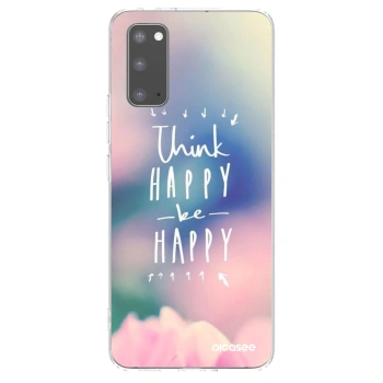 Picasee silikonski prozorni ovitek za Samsung Galaxy S20 G980F - Think happy be happy