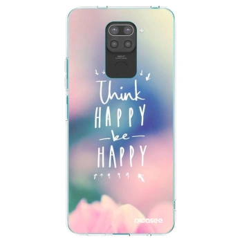 Picasee silikonski črni ovitek za Xiaomi Redmi Note 9 - Think happy be happy
