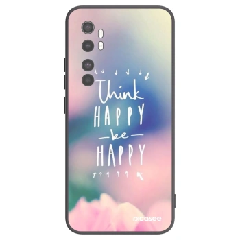 Picasee silikonski črni ovitek za Xiaomi Mi Note 10 Lite - Think happy be happy