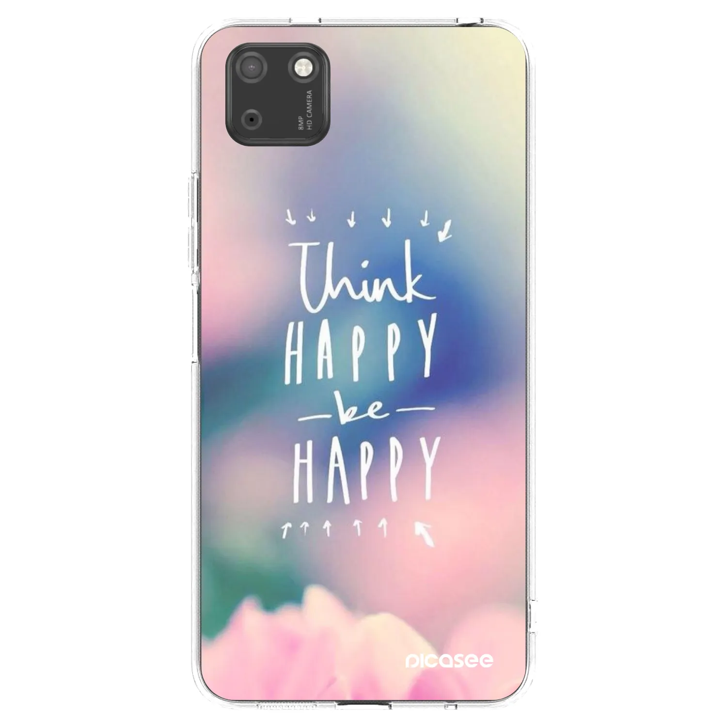 Picasee silikonski prozorni ovitek za Huawei Y5P - Think happy be happy