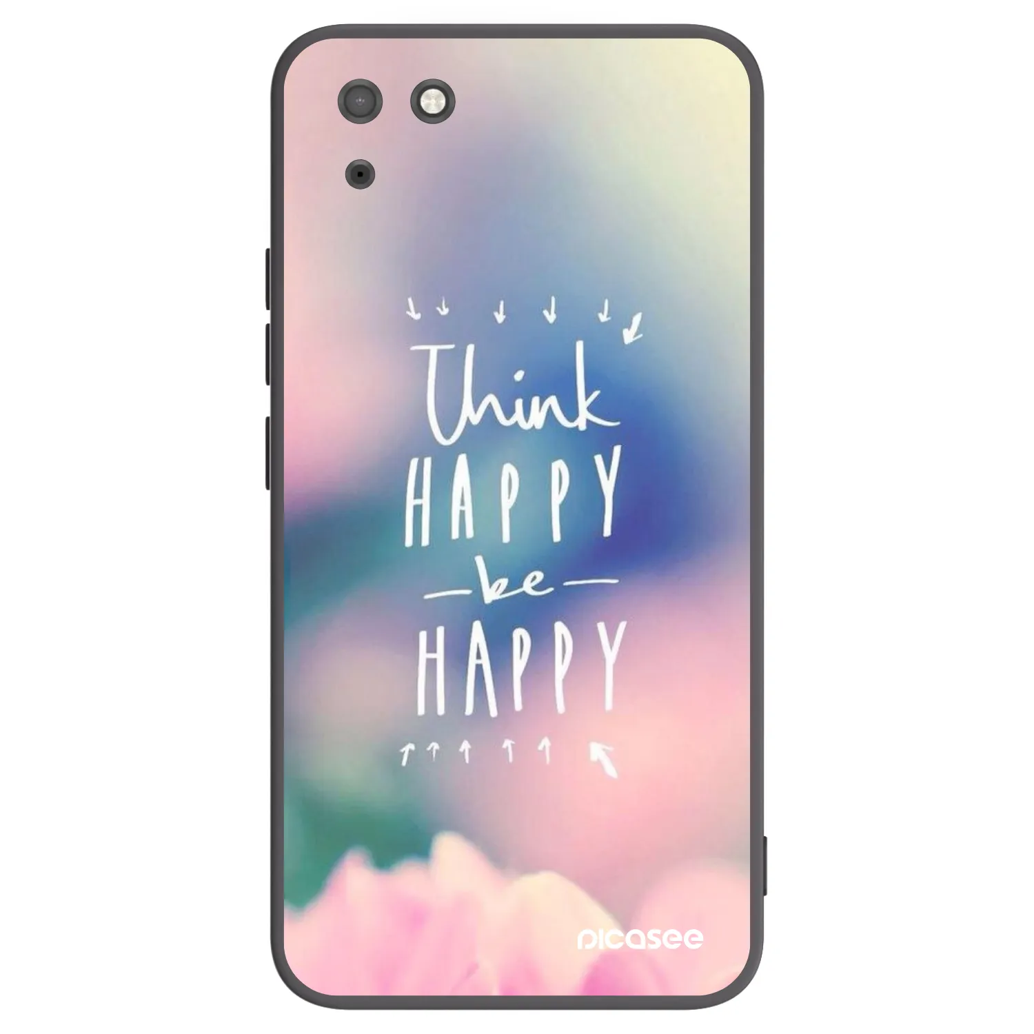 Picasee silikonski črni ovitek za Huawei Y5P - Think happy be happy