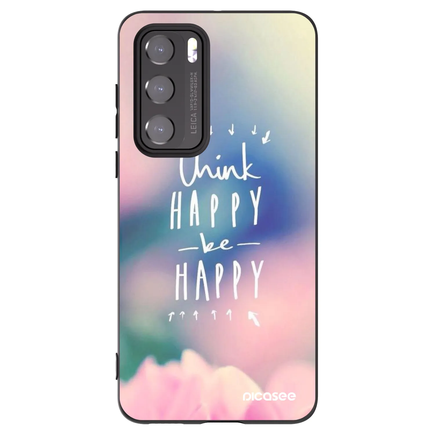 Picasee silikonski črni ovitek za Huawei P40 - Think happy be happy