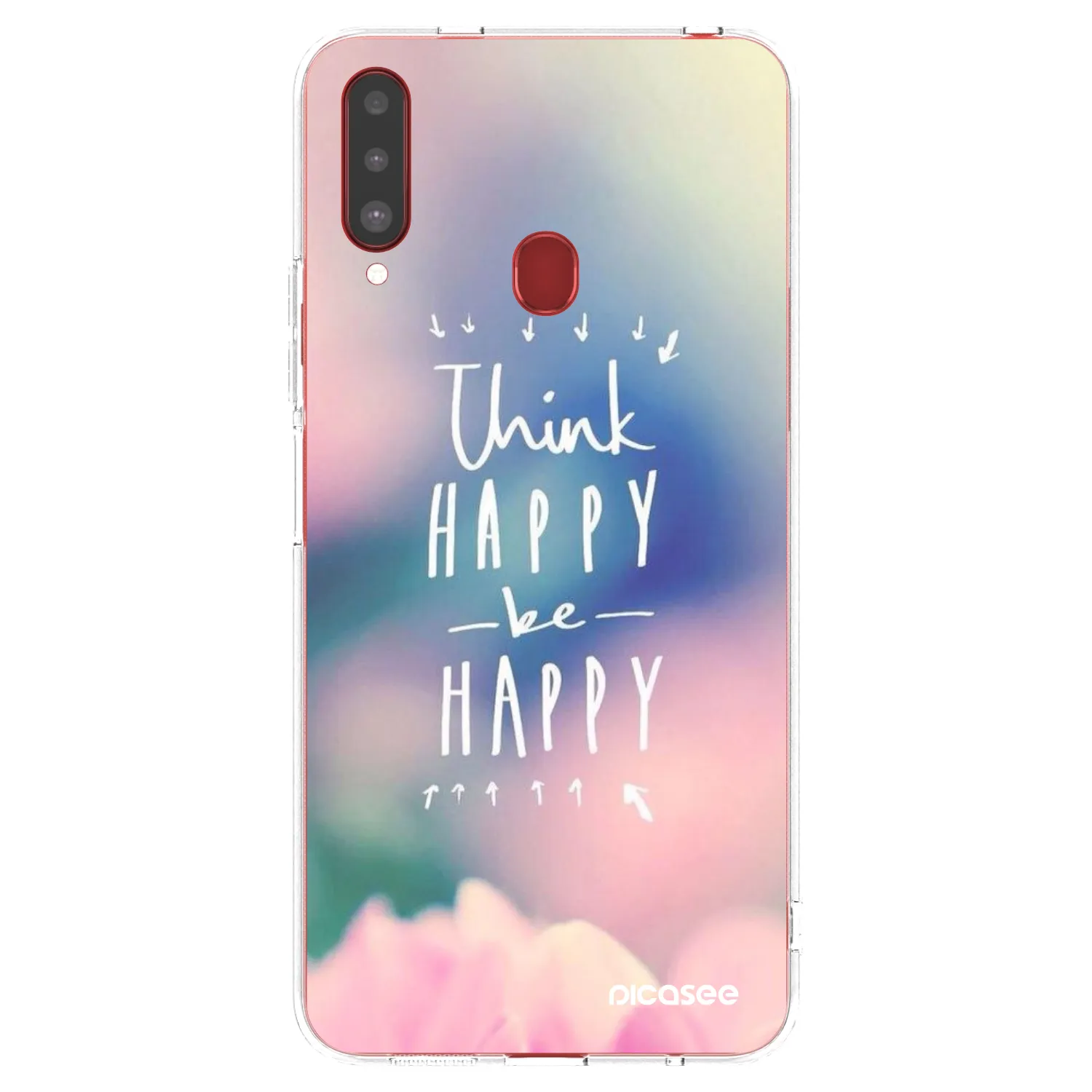 Picasee silikonski prozorni ovitek za Samsung Galaxy A20s - Think happy be happy