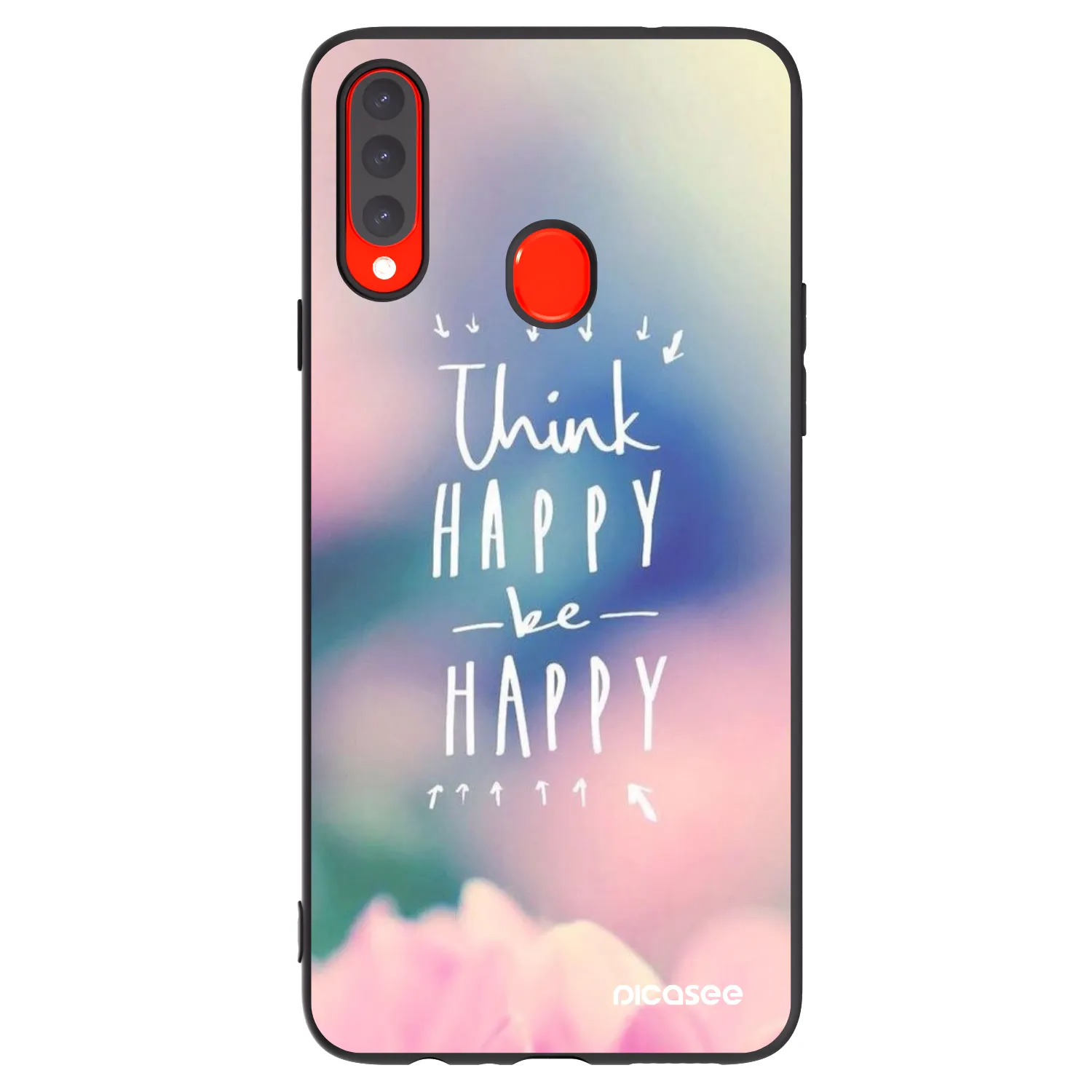 Picasee silikonski črni ovitek za Samsung Galaxy A20s - Think happy be happy