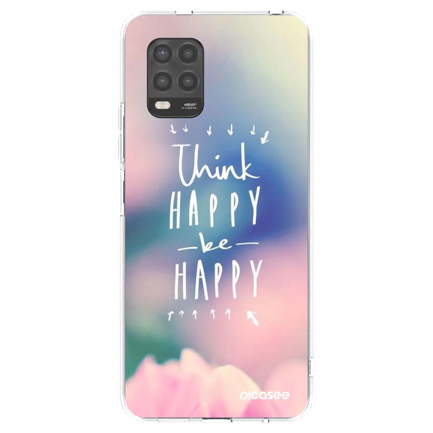 Picasee silikonski prozorni ovitek za Xiaomi Mi 10 Lite - Think happy be happy