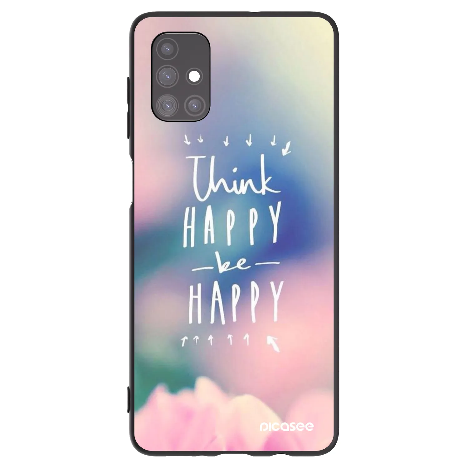 Picasee silikonski črni ovitek za Samsung Galaxy M51 M515F - Think happy be happy
