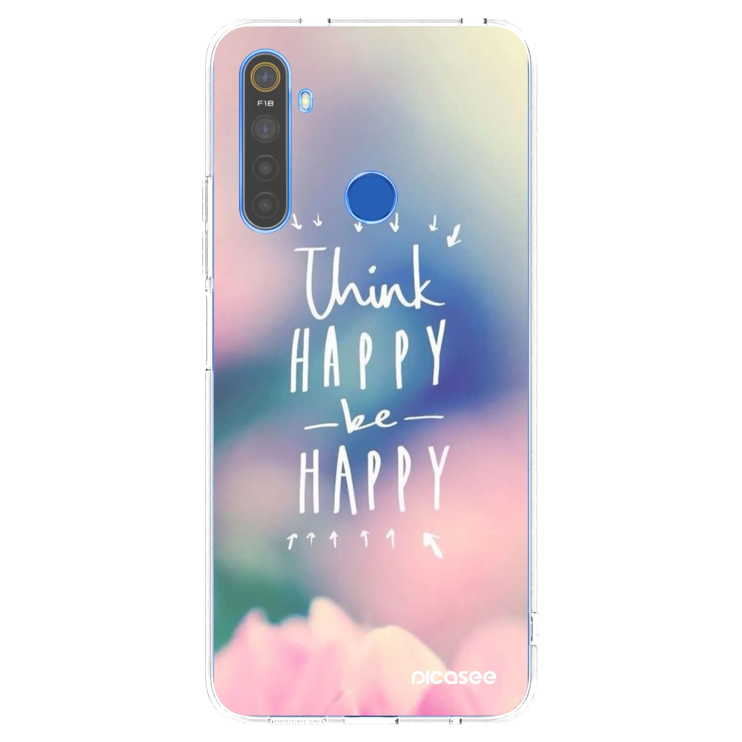 Picasee silikonski prozorni ovitek za Realme 5 - Think happy be happy