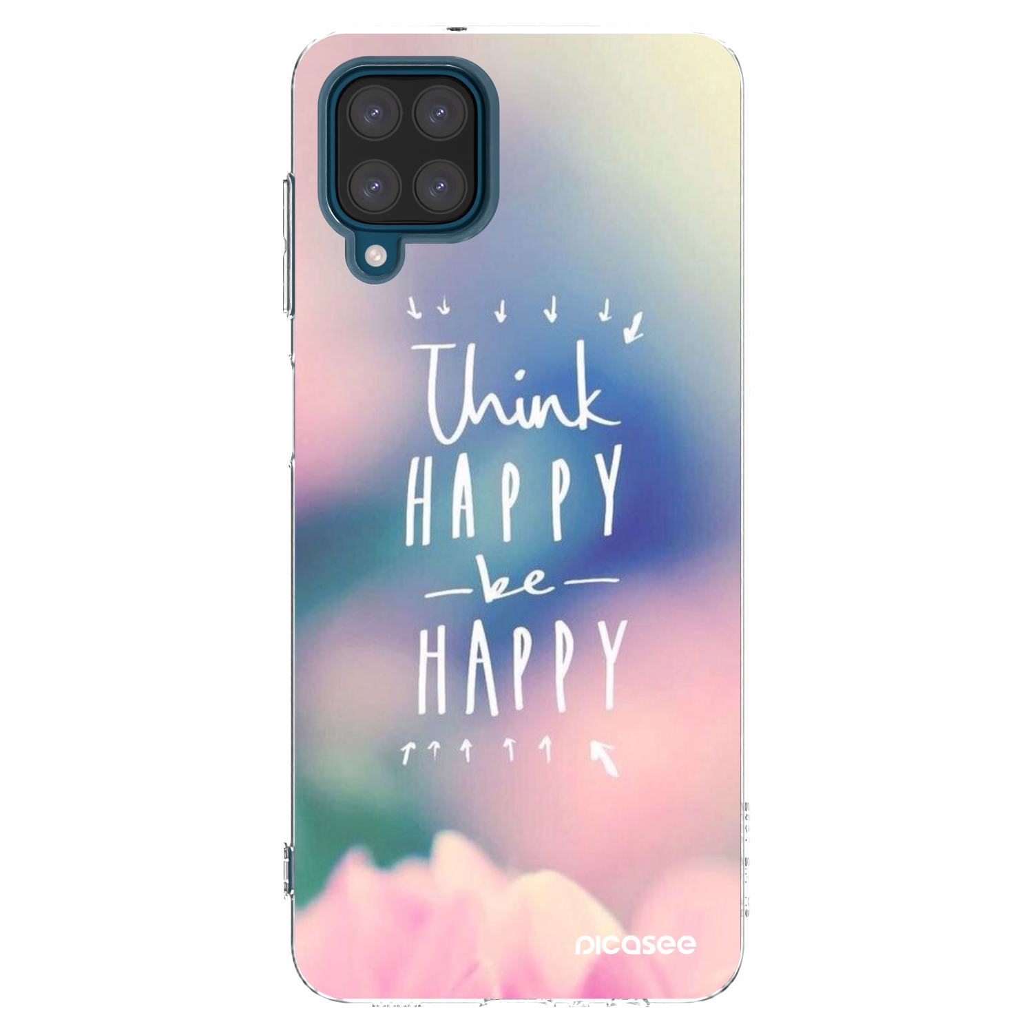Picasee silikonski prozorni ovitek za Samsung Galaxy A12 A125F - Think happy be happy
