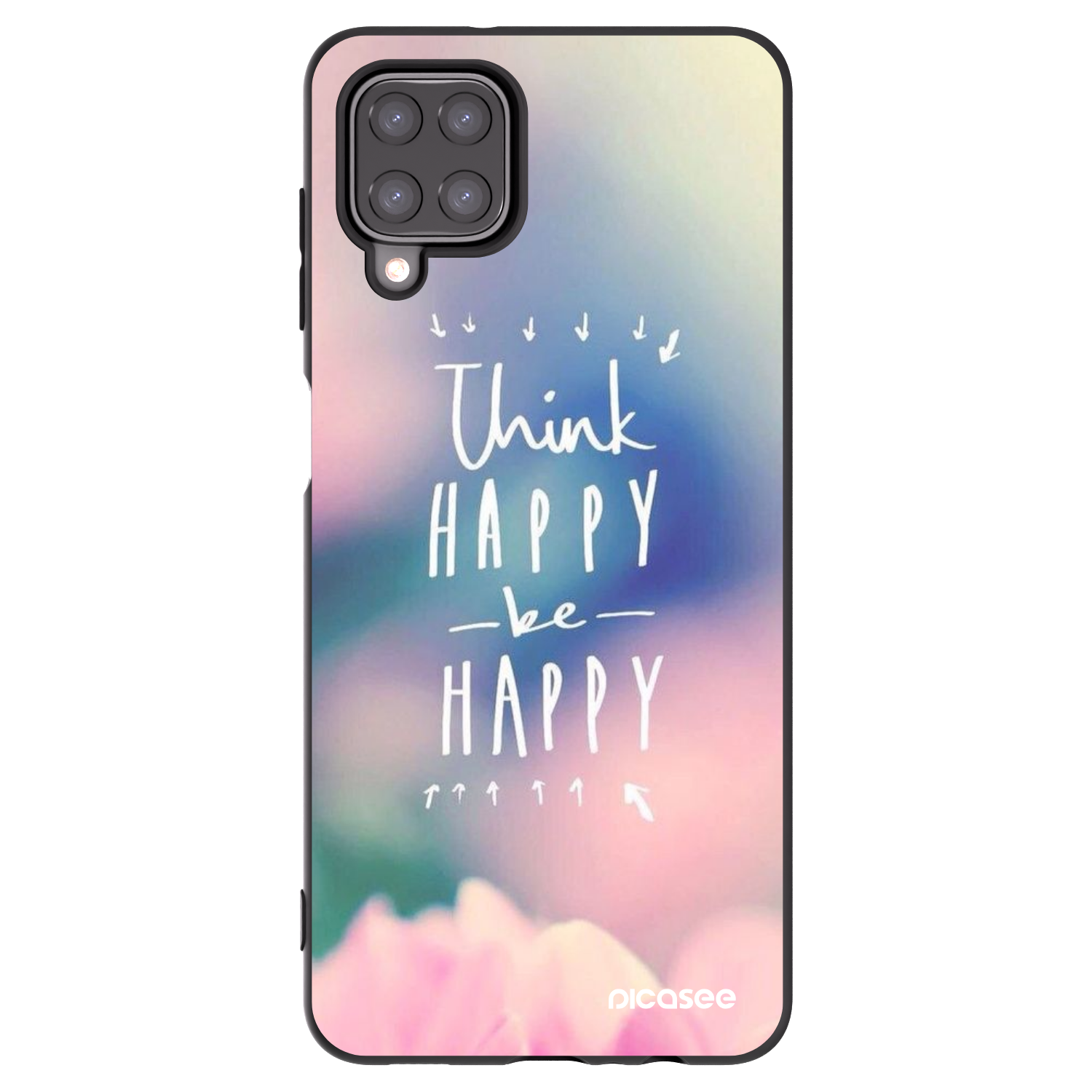 Picasee silikonski črni ovitek za Samsung Galaxy A12 A125F - Think happy be happy