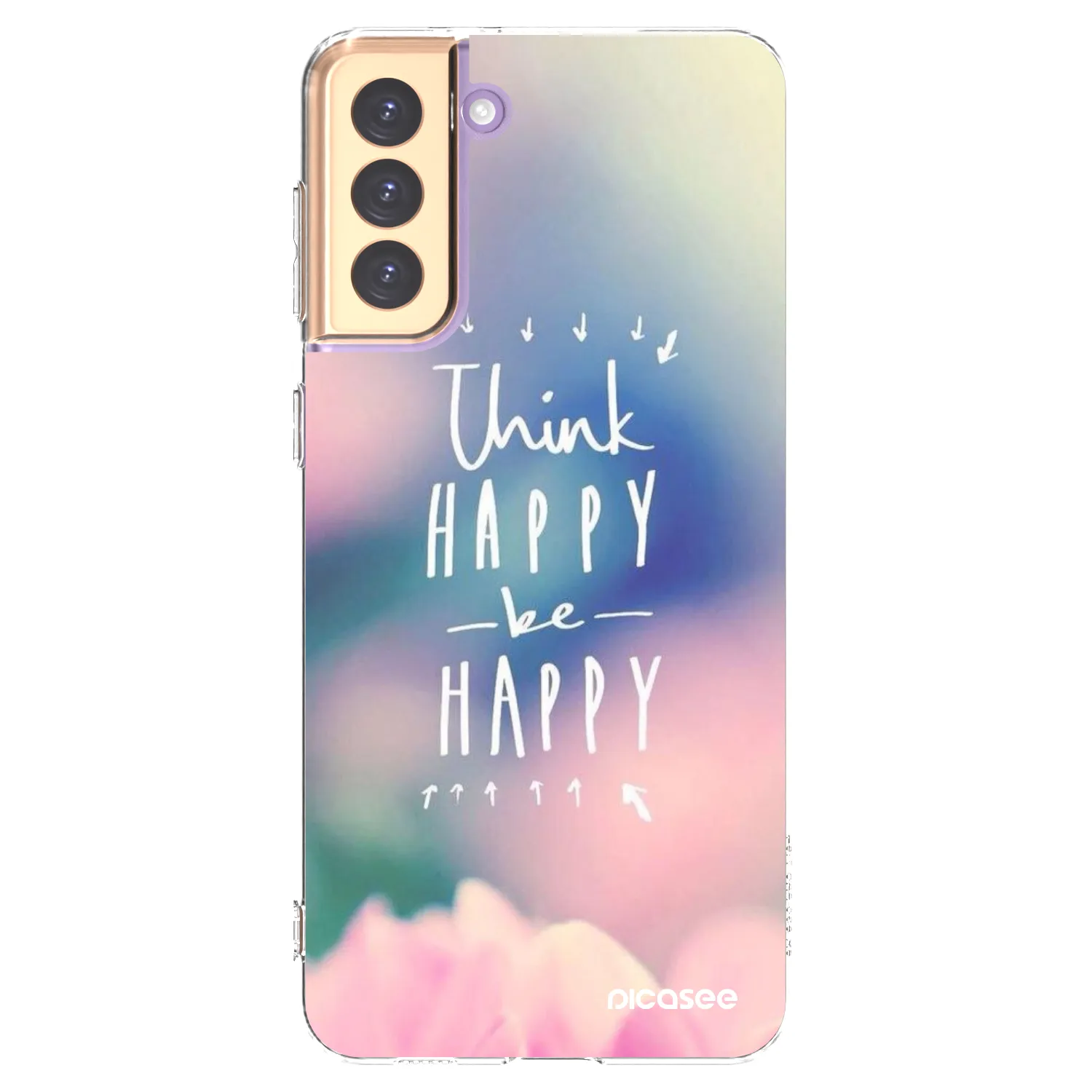 Picasee silikonski prozorni ovitek za Samsung Galaxy S21+ 5G G996F - Think happy be happy