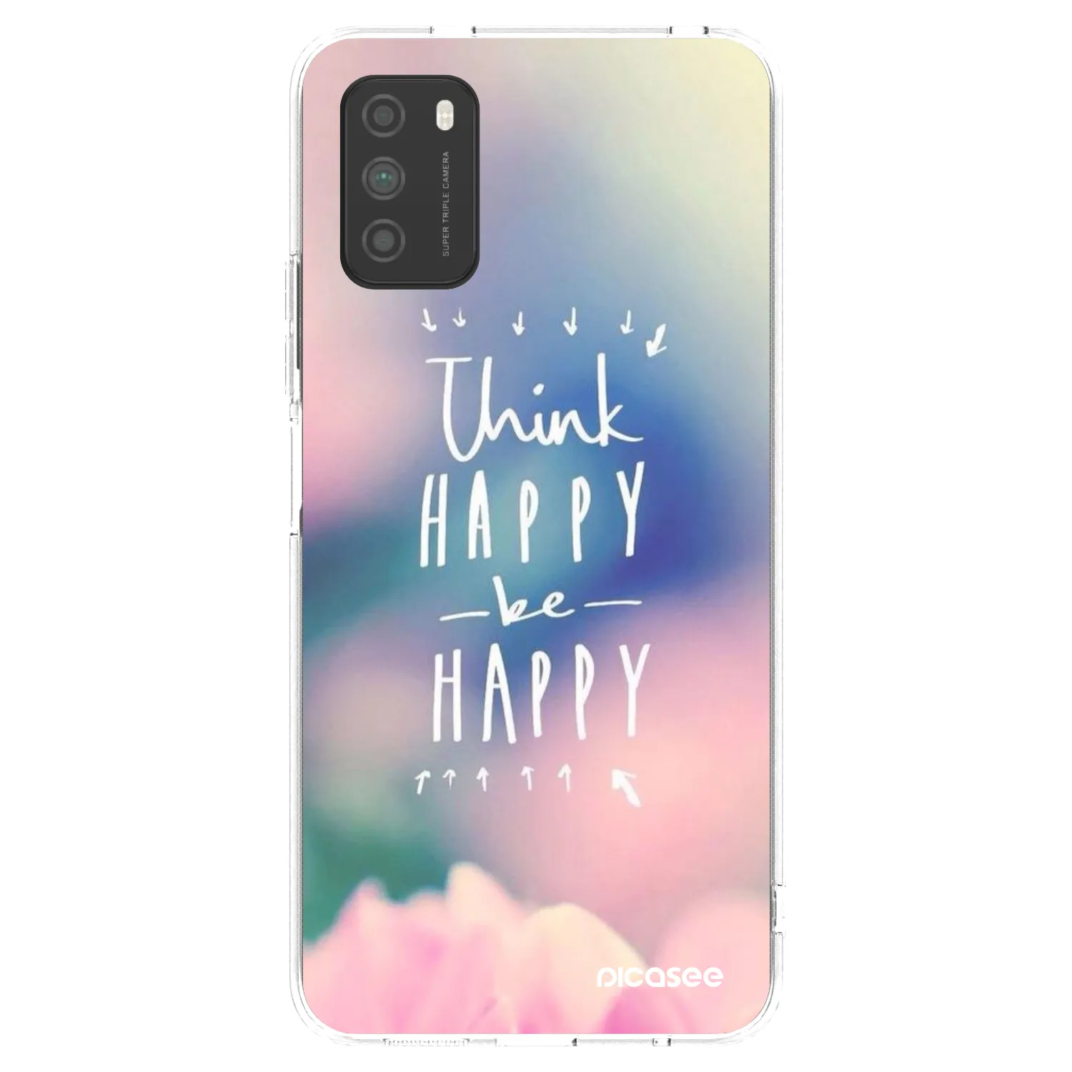 Picasee silikonski prozorni ovitek za Xiaomi Poco M3 - Think happy be happy