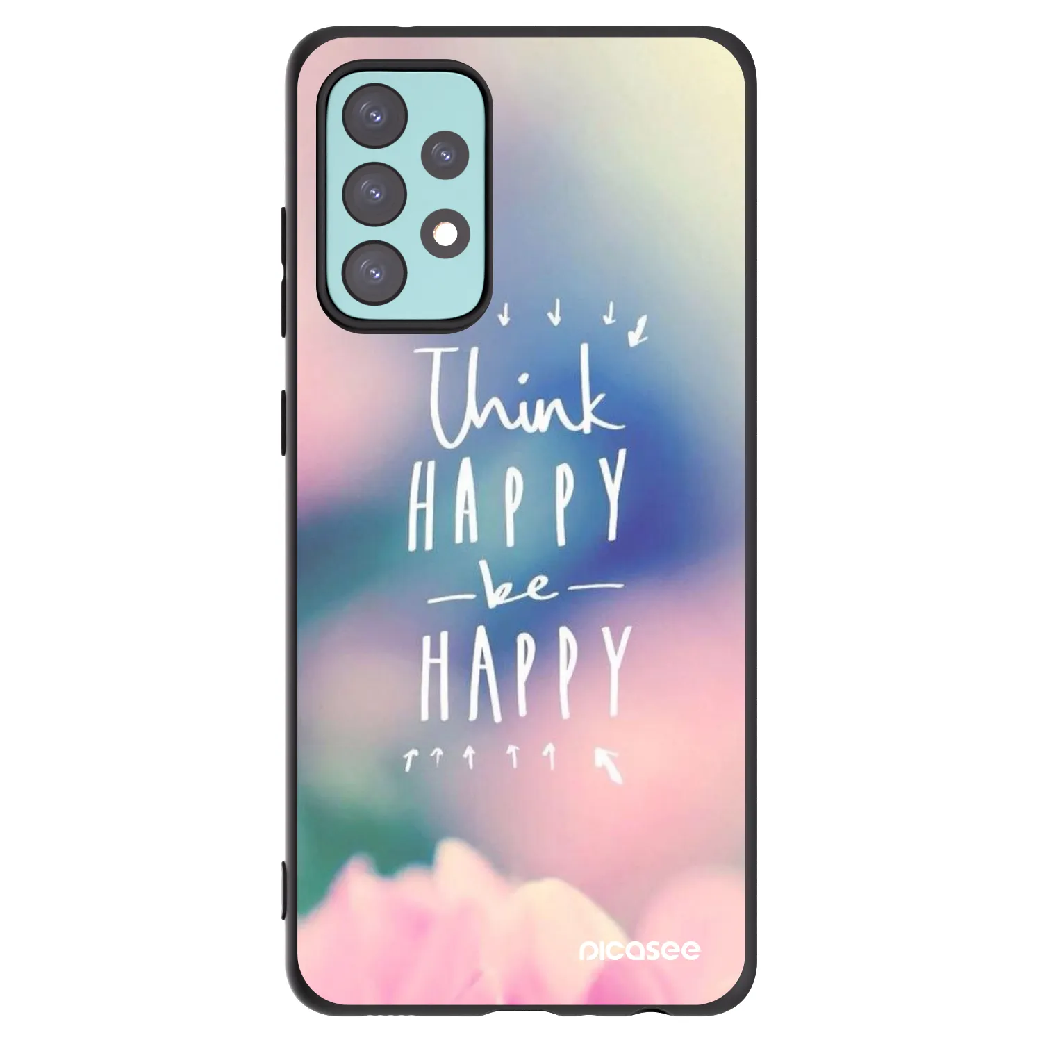 Picasee silikonski črni ovitek za Samsung Galaxy A72 A725F - Think happy be happy