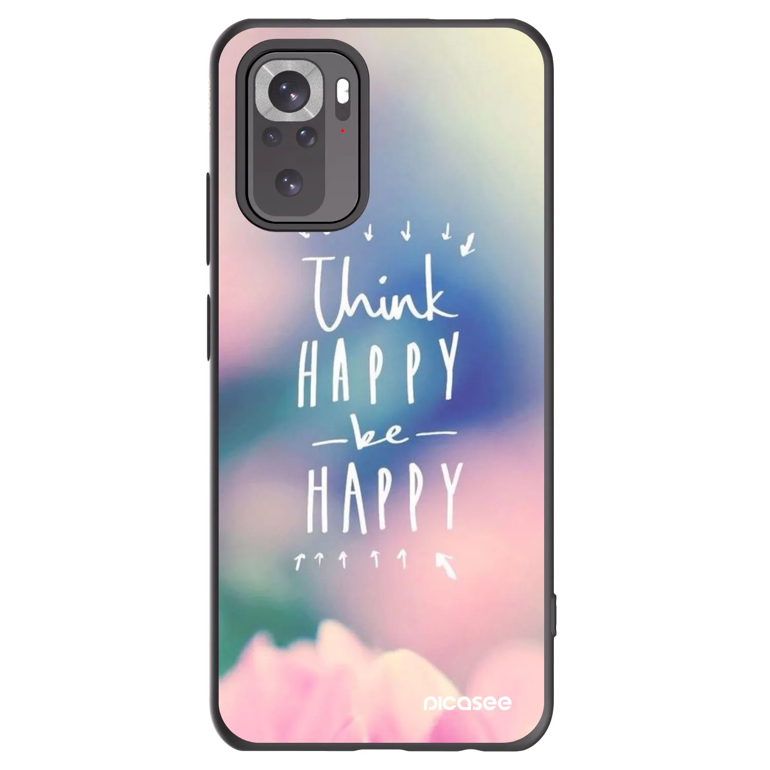 Picasee silikonski črni ovitek za Xiaomi Redmi Note 10S - Think happy be happy
