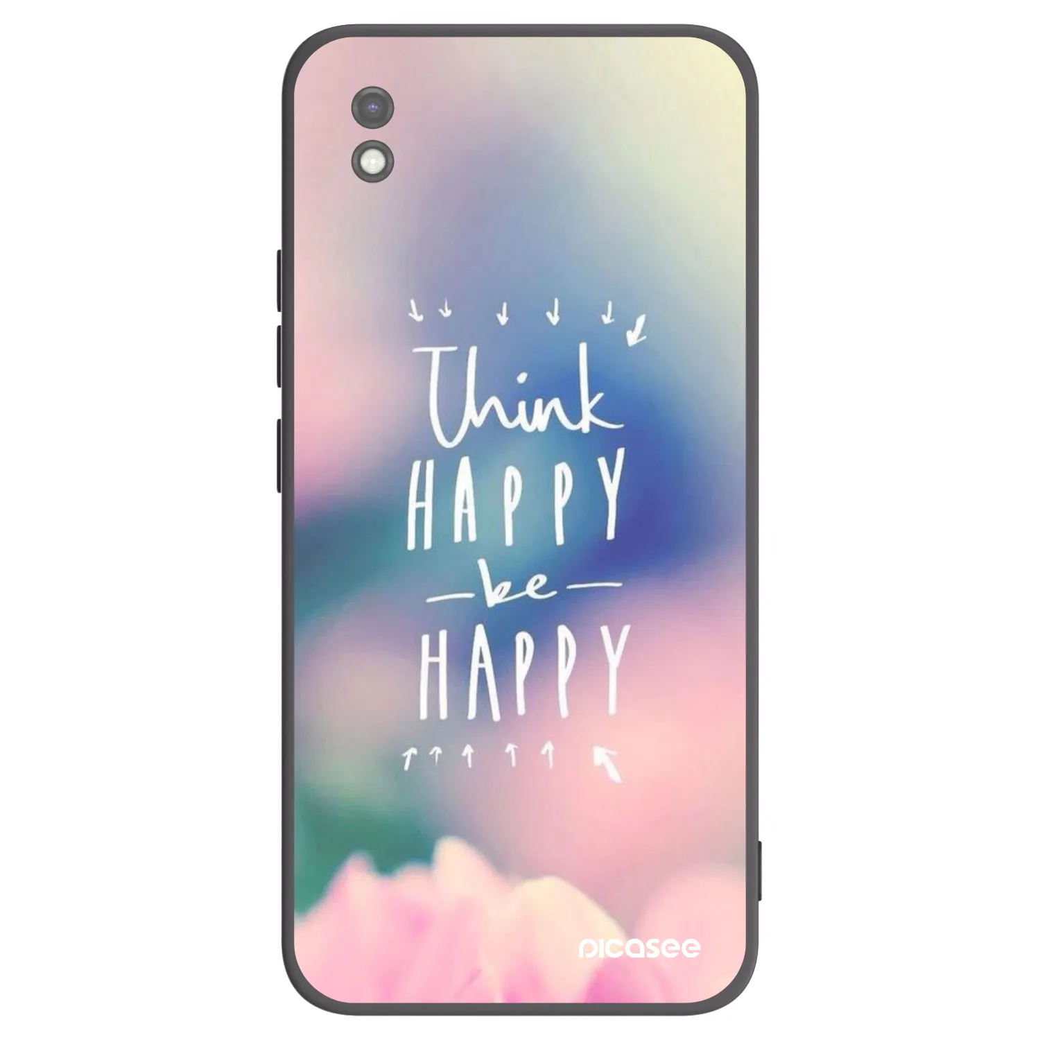 Picasee silikonski črni ovitek za Xiaomi Redmi 9AT - Think happy be happy