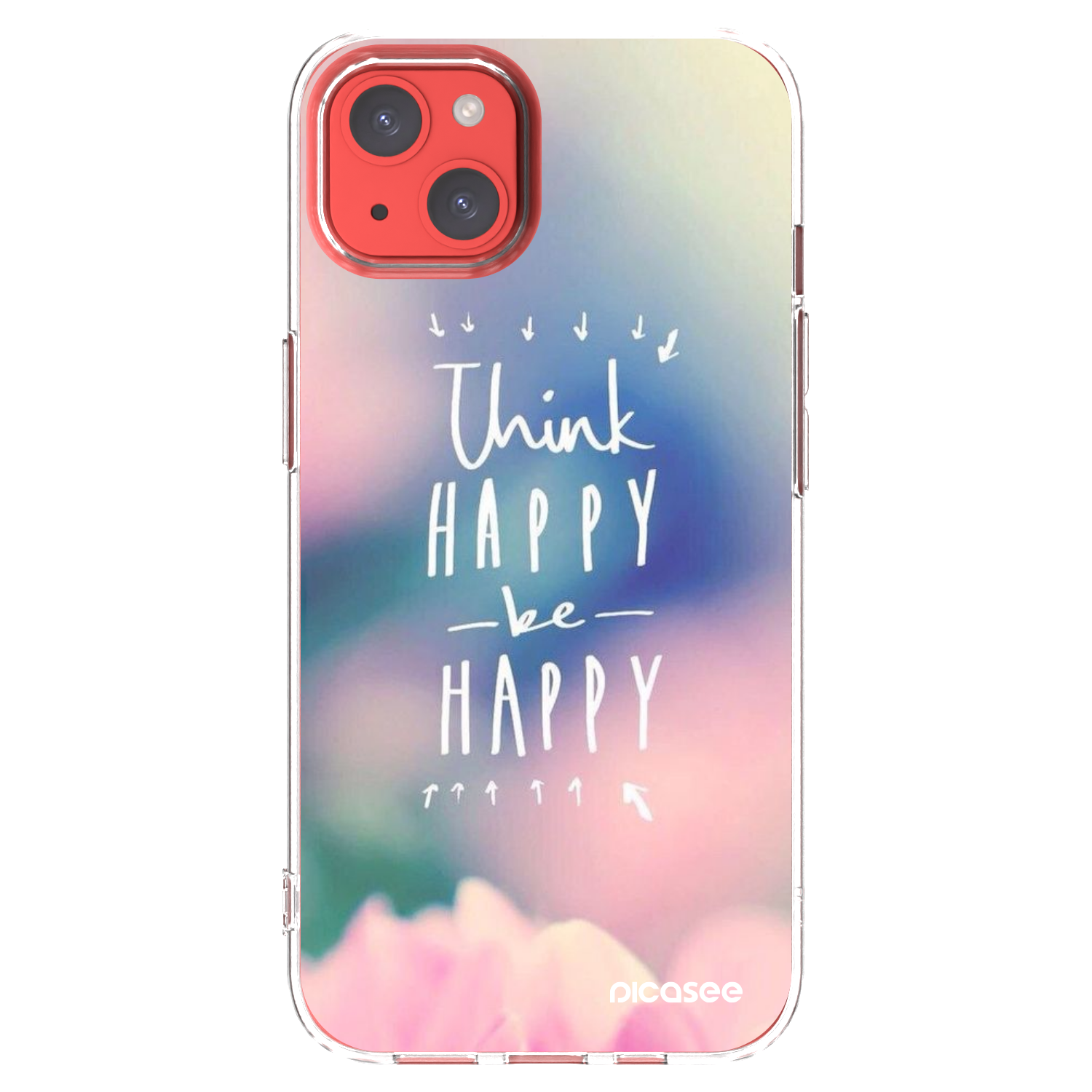 Picasee silikonski prozorni ovitek za Apple iPhone 13 - Think happy be happy