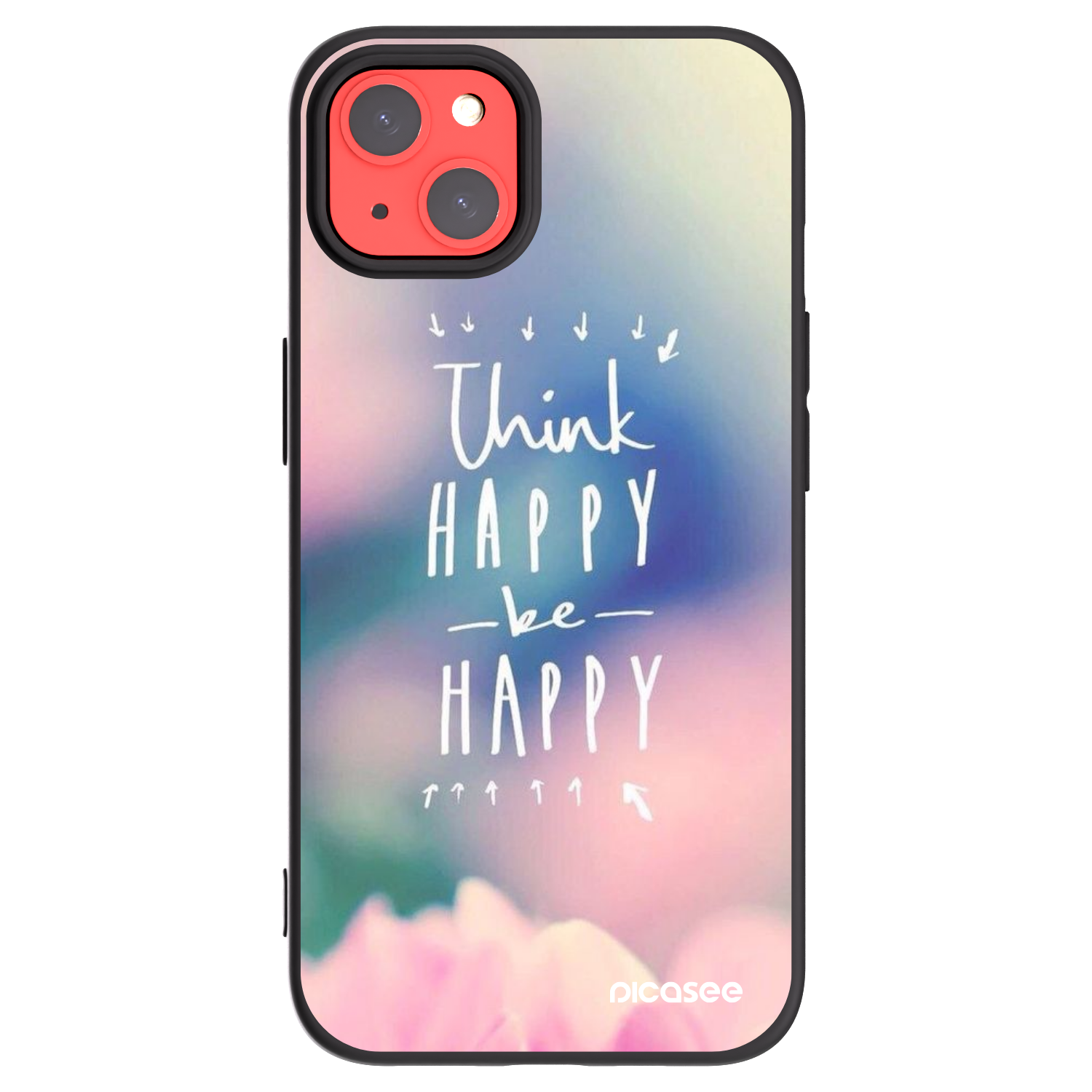 Picasee silikonski črni ovitek za Apple iPhone 13 - Think happy be happy