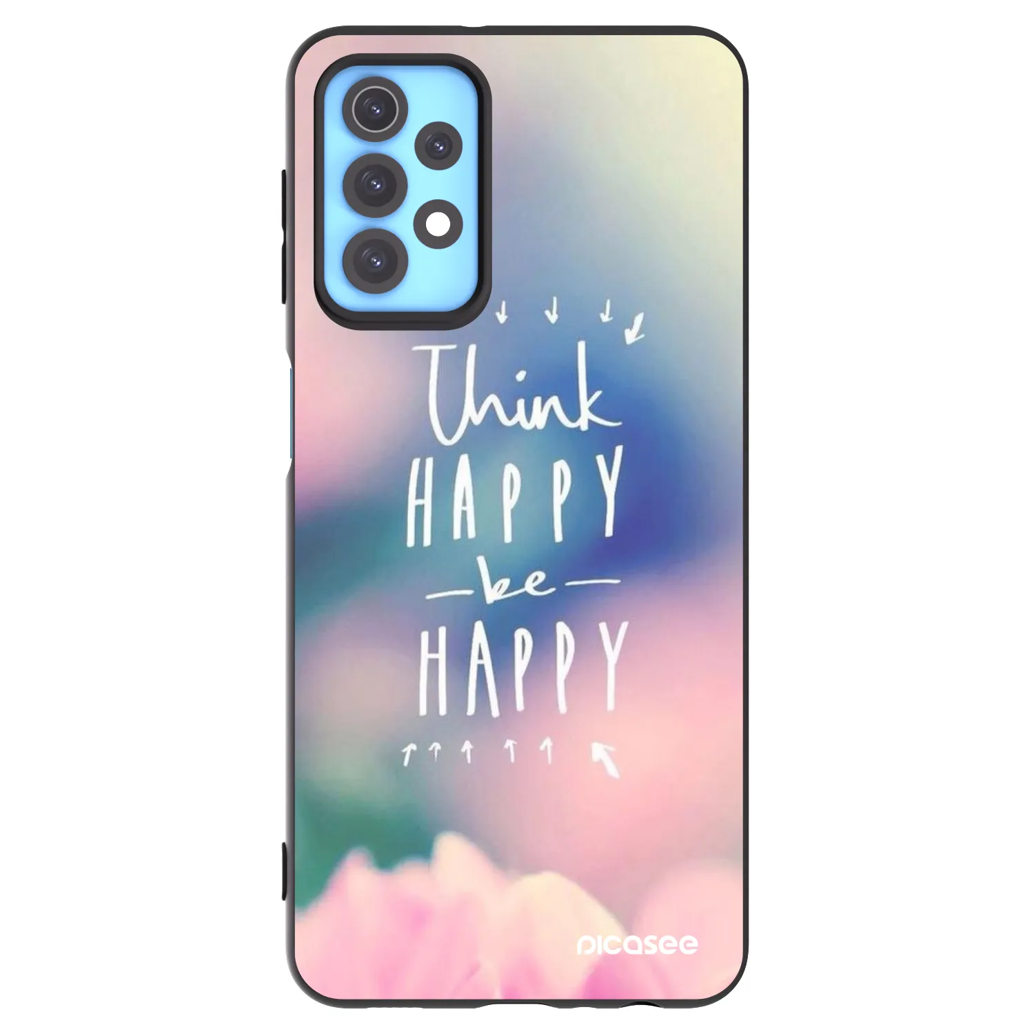 Picasee silikonski črni ovitek za Samsung Galaxy A32 4G SM-A325F - Think happy be happy