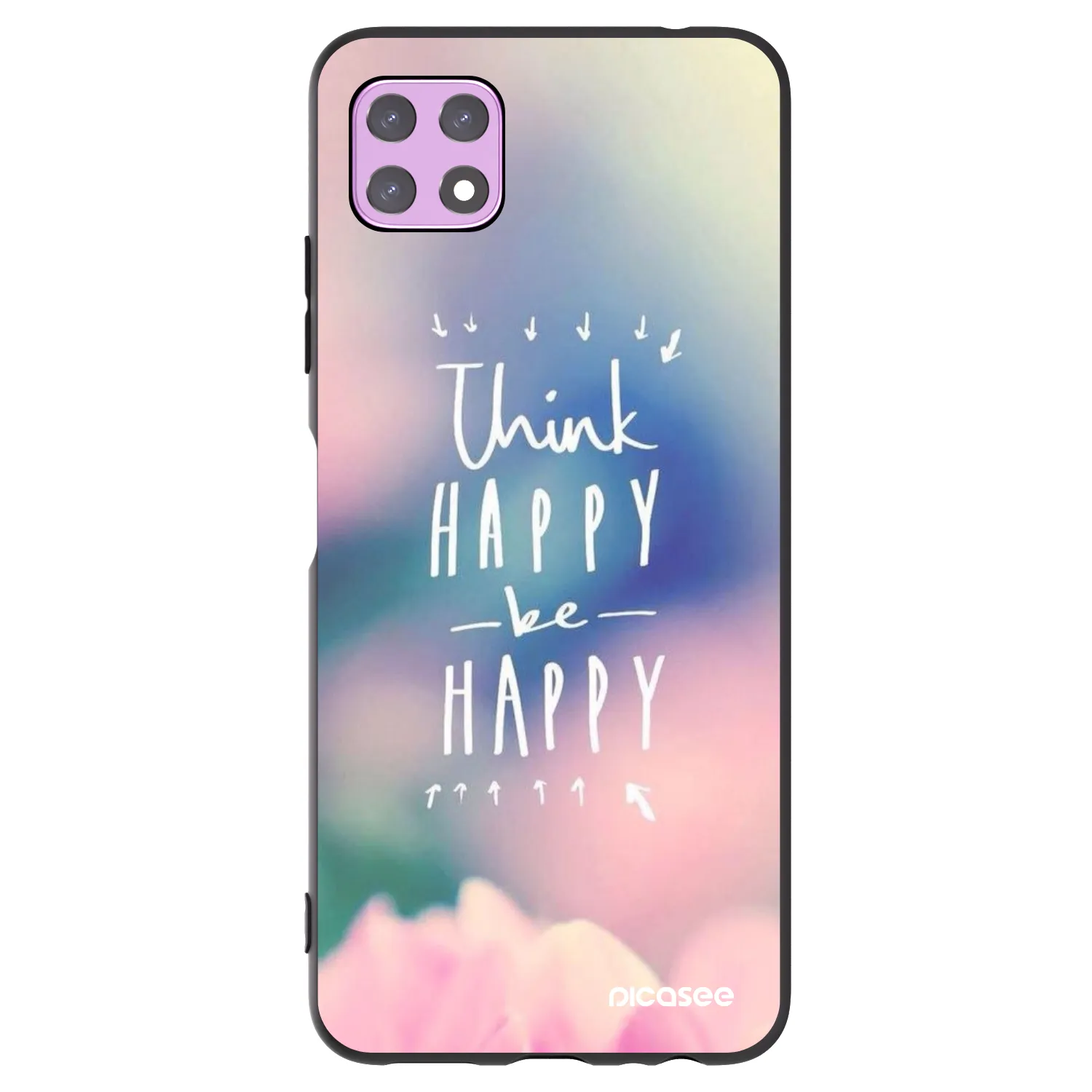 Picasee silikonski črni ovitek za Samsung Galaxy A22 A226B 5G - Think happy be happy