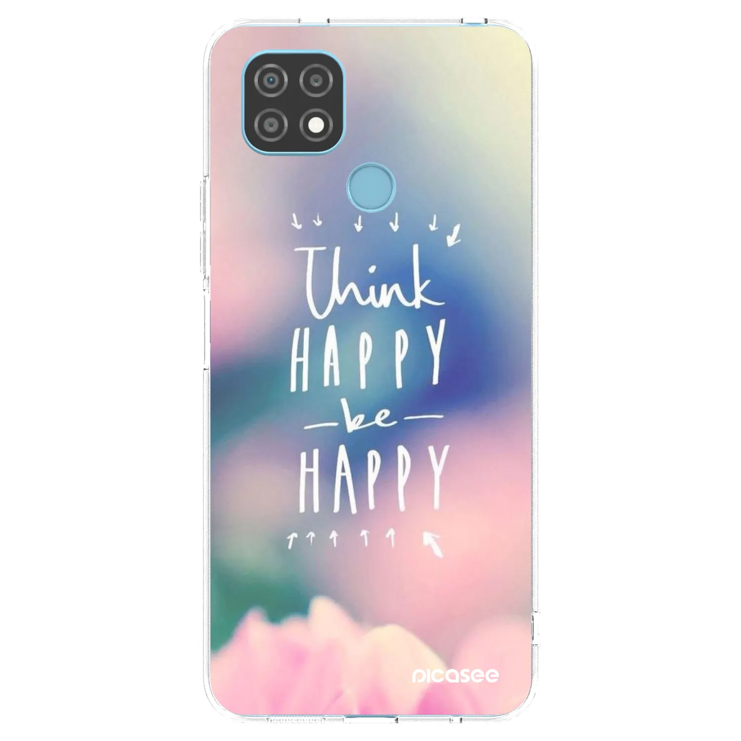 Picasee silikonski prozorni ovitek za Realme C21 - Think happy be happy