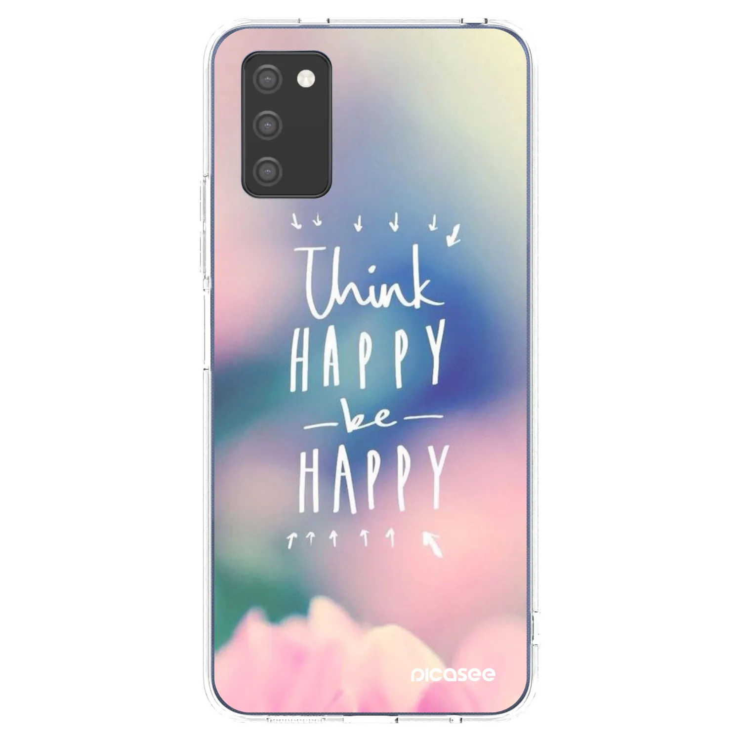 Picasee silikonski prozorni ovitek za Samsung Galaxy A03s A037G - Think happy be happy