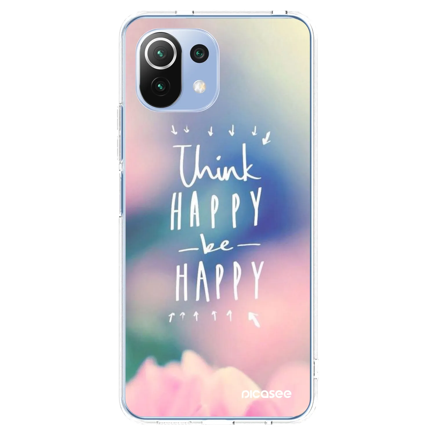 Picasee silikonski prozorni ovitek za Xiaomi 11 Lite 5G NE - Think happy be happy