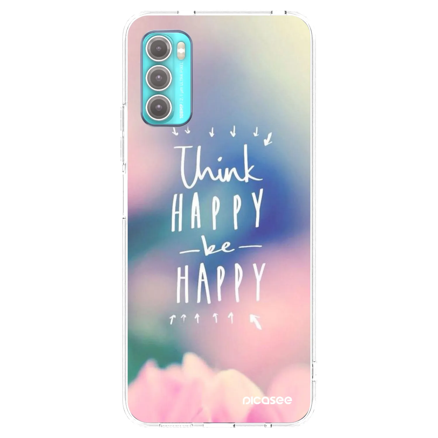 Picasee silikonski prozorni ovitek za Motorola Moto G60 - Think happy be happy