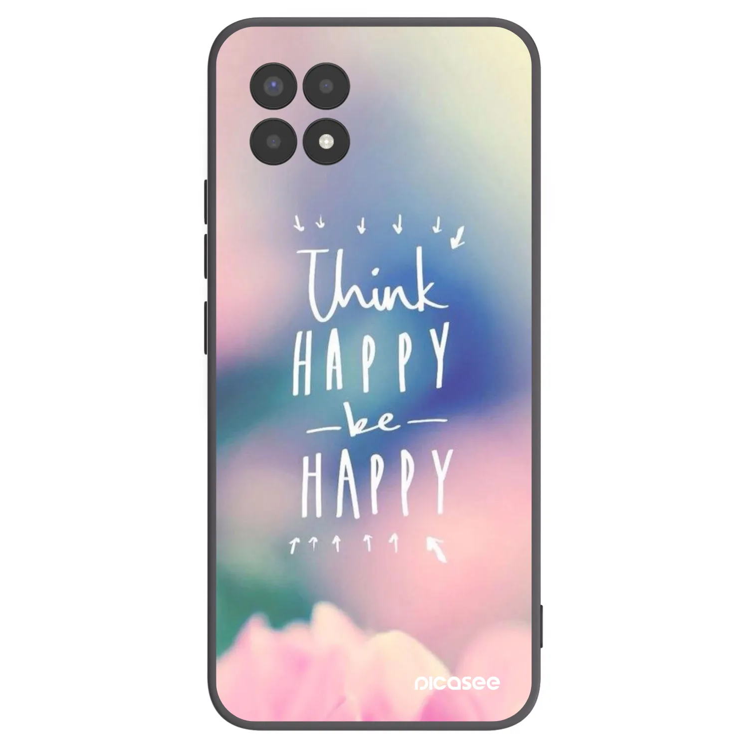 Picasee silikonski črni ovitek za Realme 8i - Think happy be happy