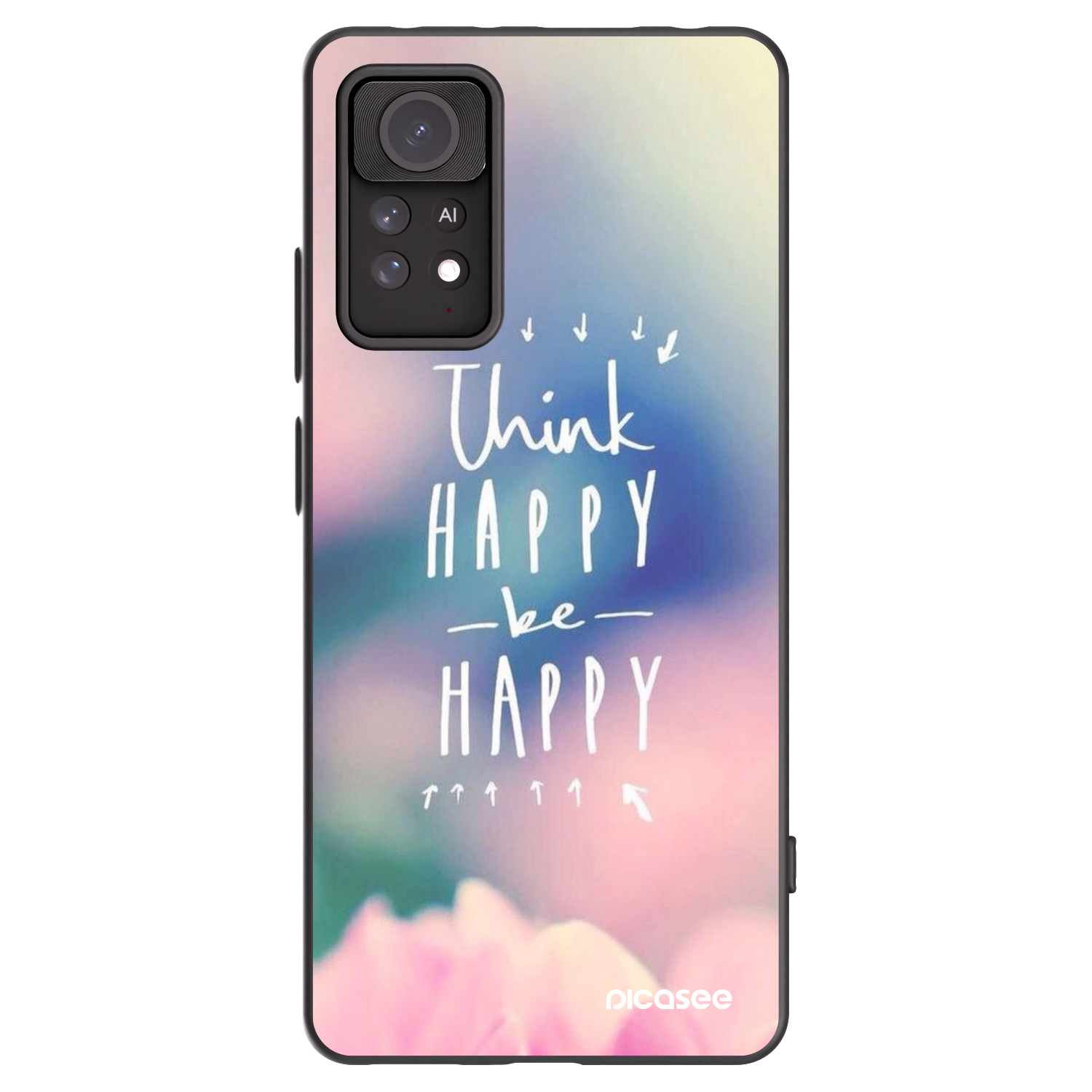 Picasee silikonski črni ovitek za Xiaomi Redmi Note 11 Pro - Think happy be happy