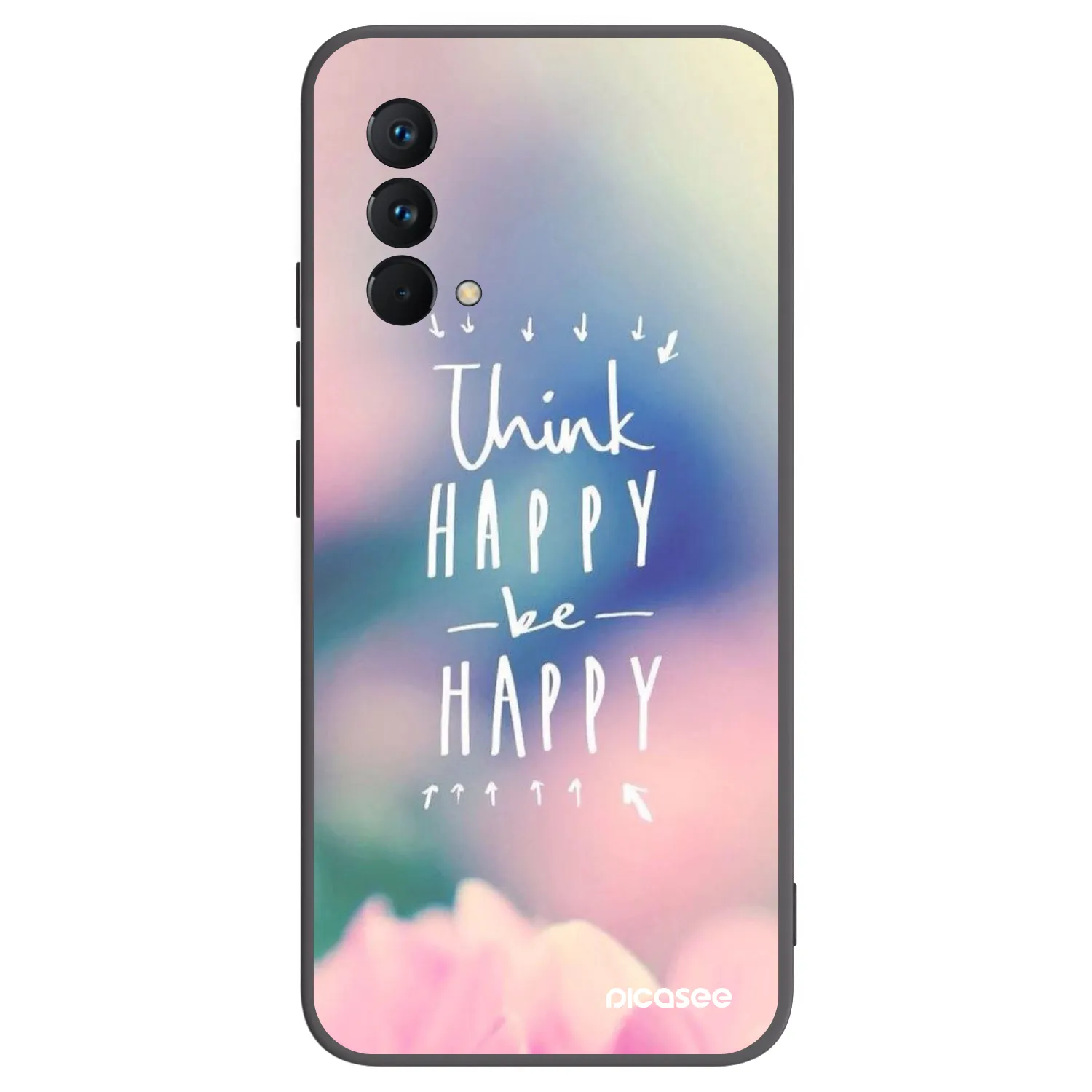 Picasee silikonski črni ovitek za Realme GT Master Edition 5G - Think happy be happy