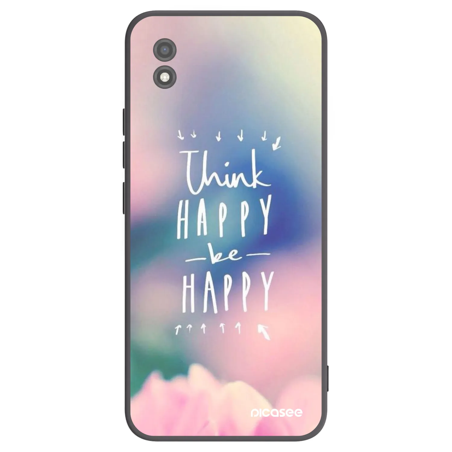 Picasee silikonski črni ovitek za Realme C11 (2021) - Think happy be happy