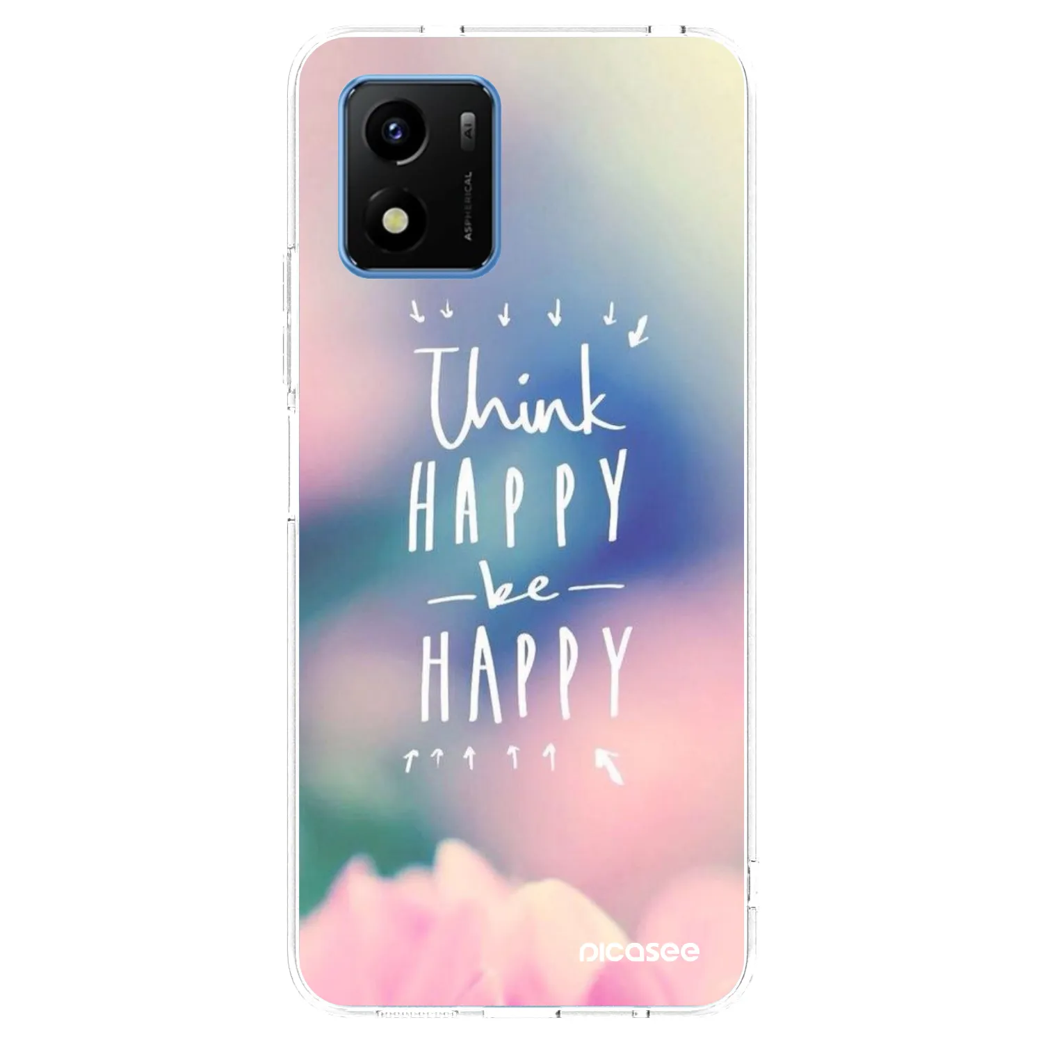 Picasee silikonski prozorni ovitek za Vivo Y01 - Think happy be happy