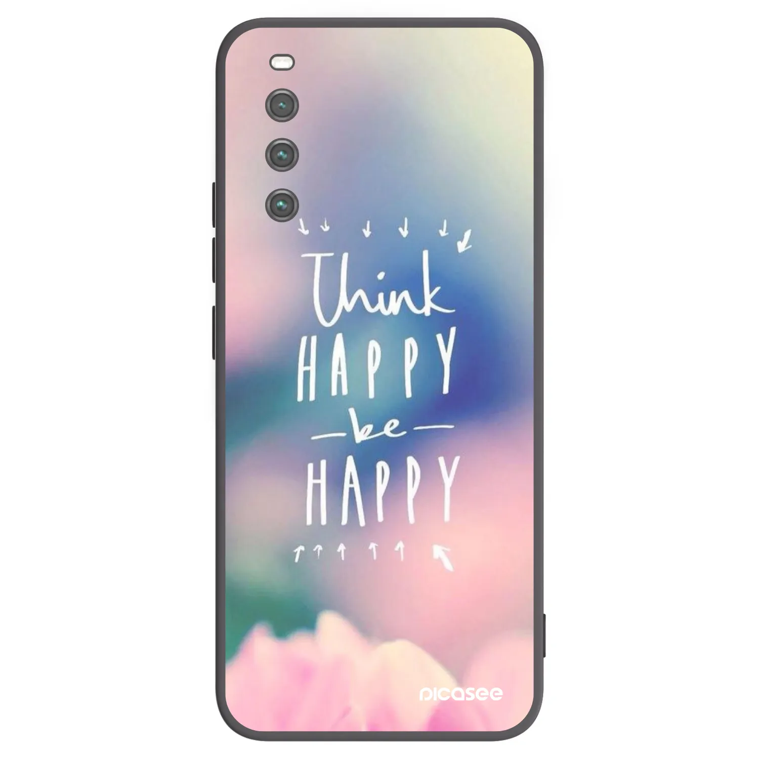 Picasee silikonski črni ovitek za Sony Xperia 10 IV 5G - Think happy be happy