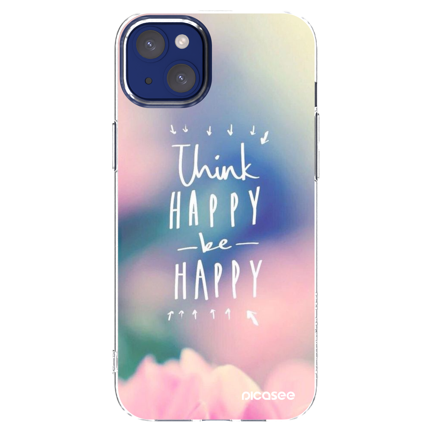 Picasee silikonski prozorni ovitek za Apple iPhone 14 Plus - Think happy be happy