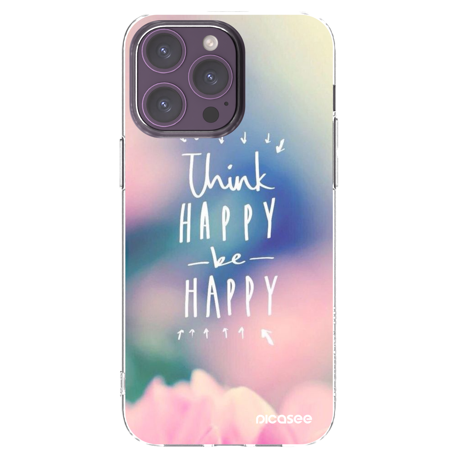 Picasee silikonski prozorni ovitek za Apple iPhone 14 Pro Max - Think happy be happy