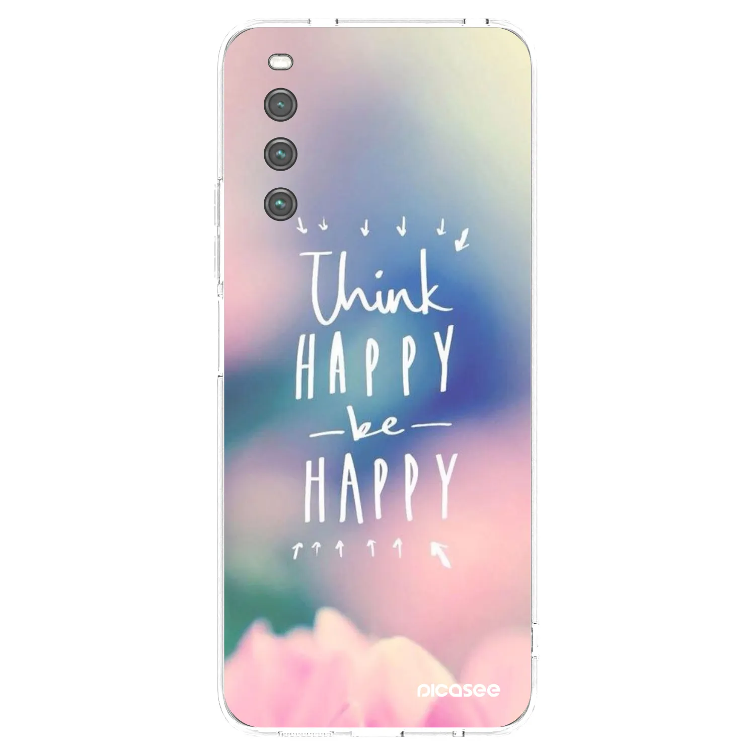 Picasee silikonski prozorni ovitek za Sony Xperia 10 IV 5G - Think happy be happy