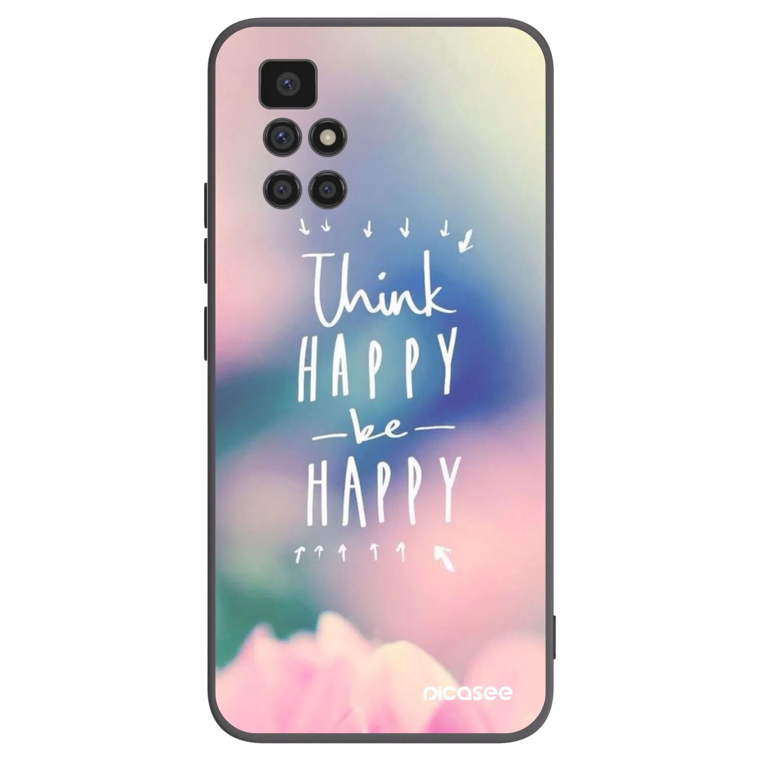 Picasee silikonski črni ovitek za Xiaomi Redmi 10 (2022) - Think happy be happy