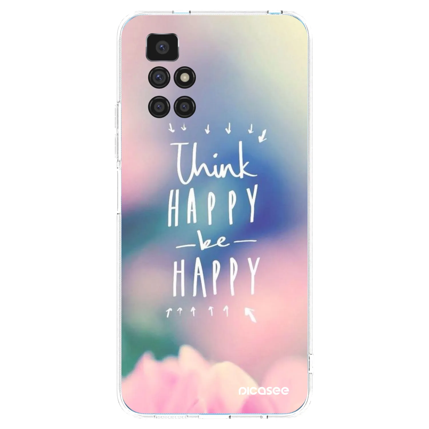 Picasee silikonski prozorni ovitek za Xiaomi Redmi 10 (2022) - Think happy be happy