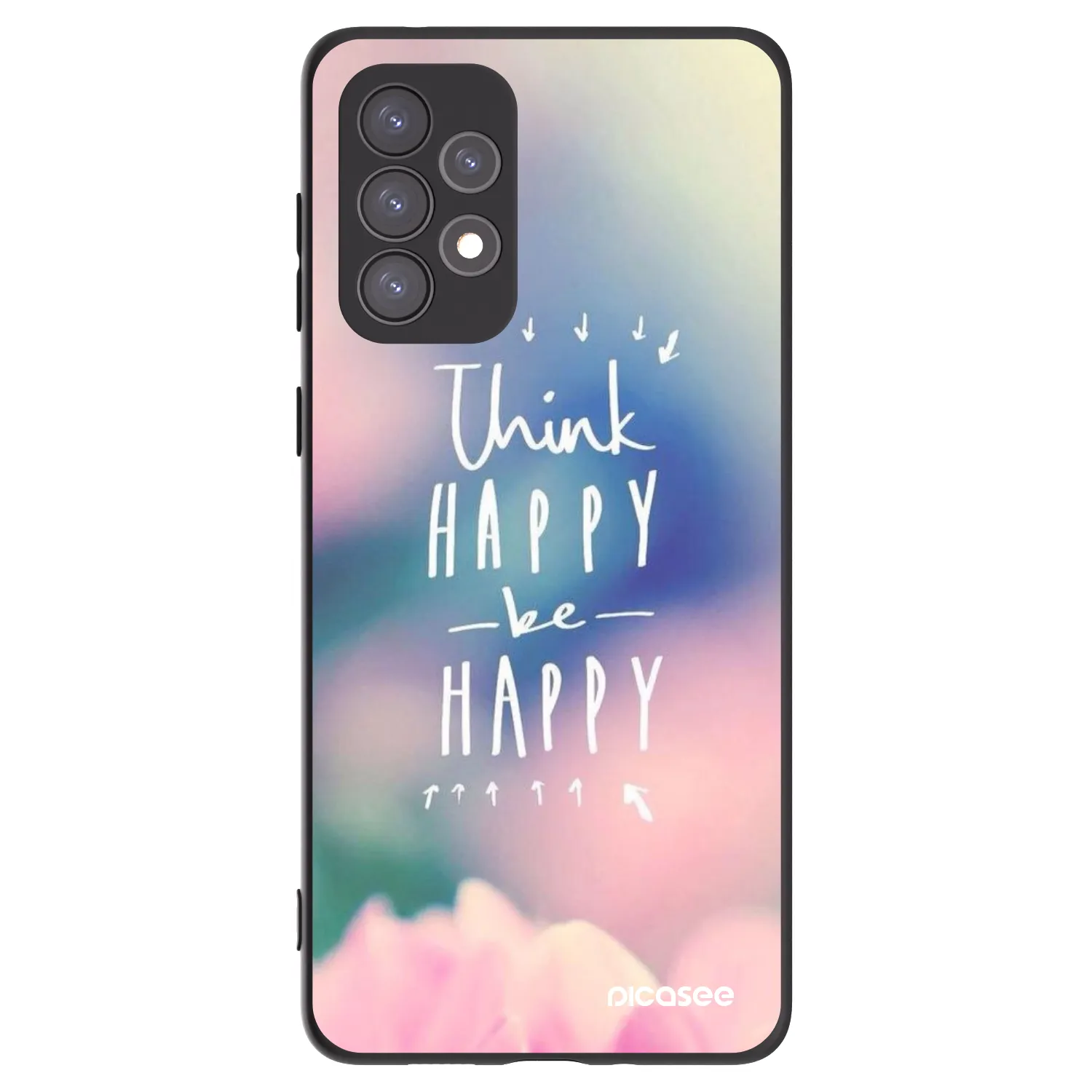 Picasee silikonski črni ovitek za Samsung Galaxy A73 5G - Think happy be happy