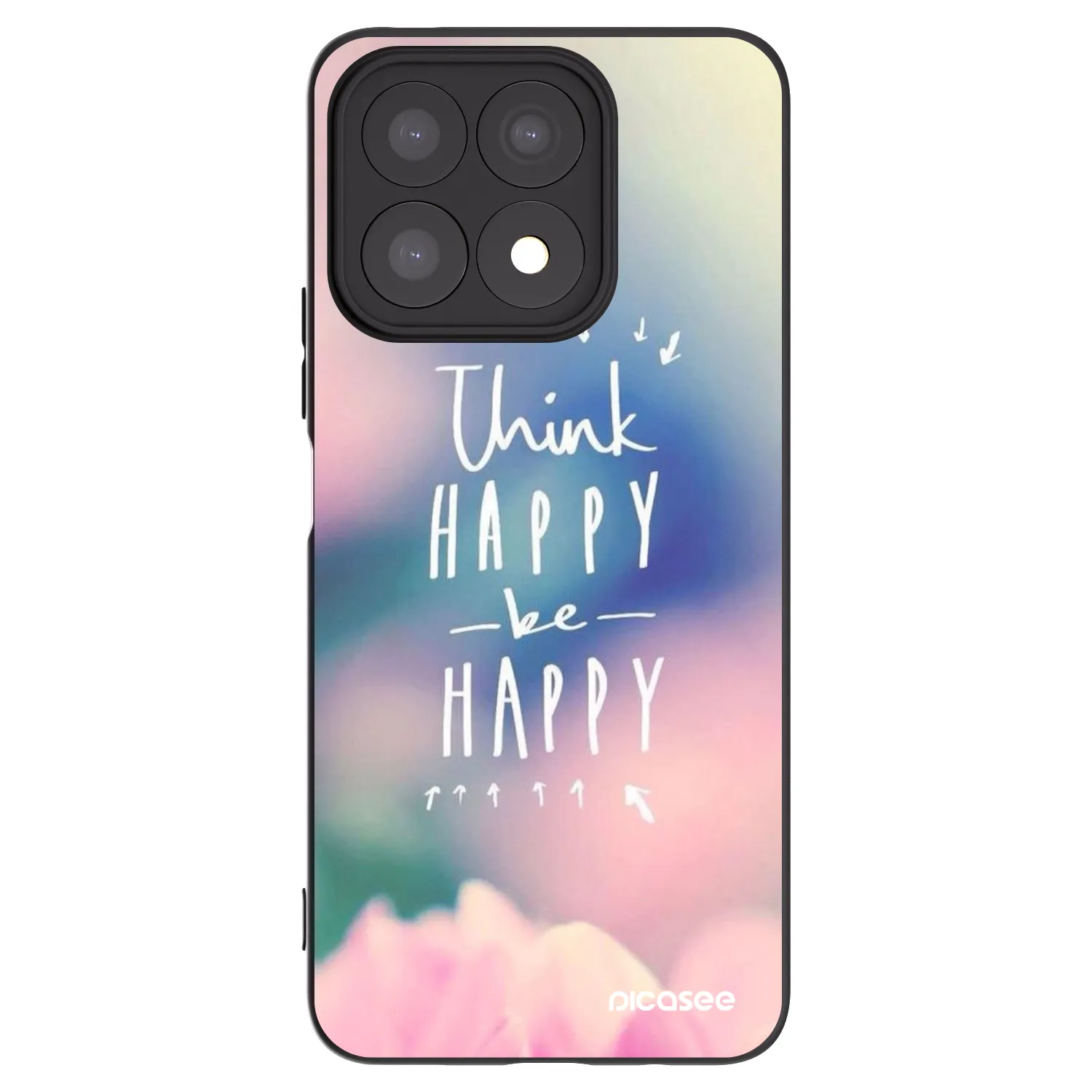 Picasee silikonski črni ovitek za Honor X8a - Think happy be happy