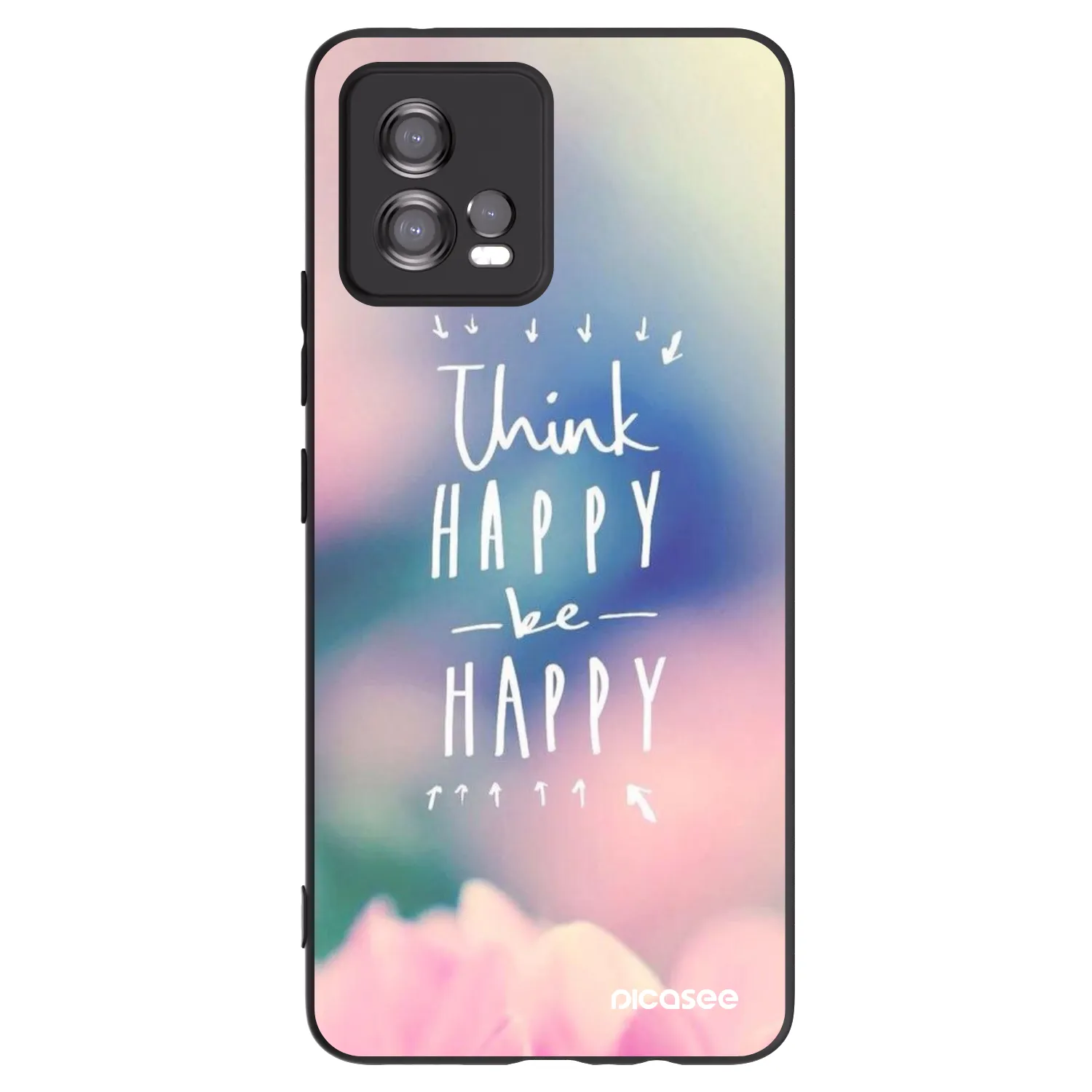 Picasee silikonski črni ovitek za Motorola Moto G72 - Think happy be happy