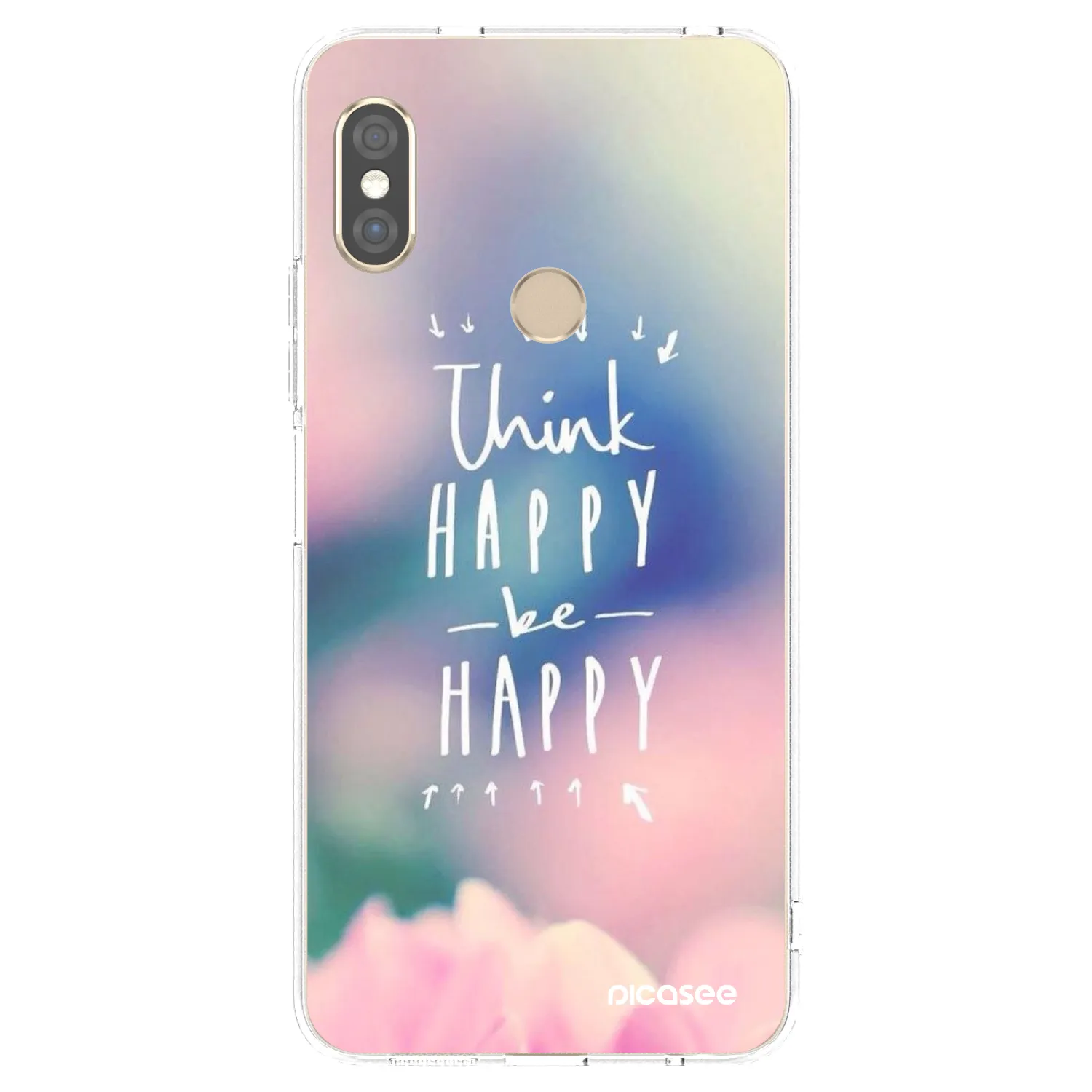 Picasee silikonski prozorni ovitek za Xiaomi Redmi Note 5 Global - Think happy be happy