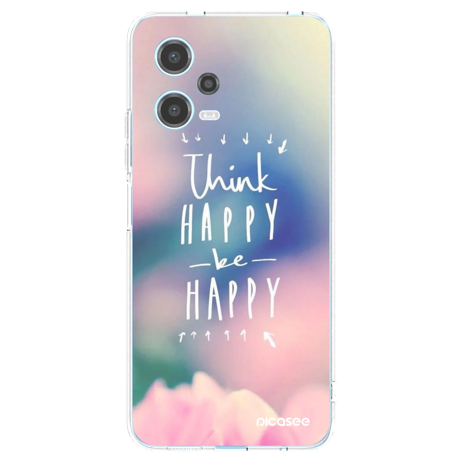 Picasee silikonski prozorni ovitek za Xiaomi Redmi Note 12 5G - Think happy be happy