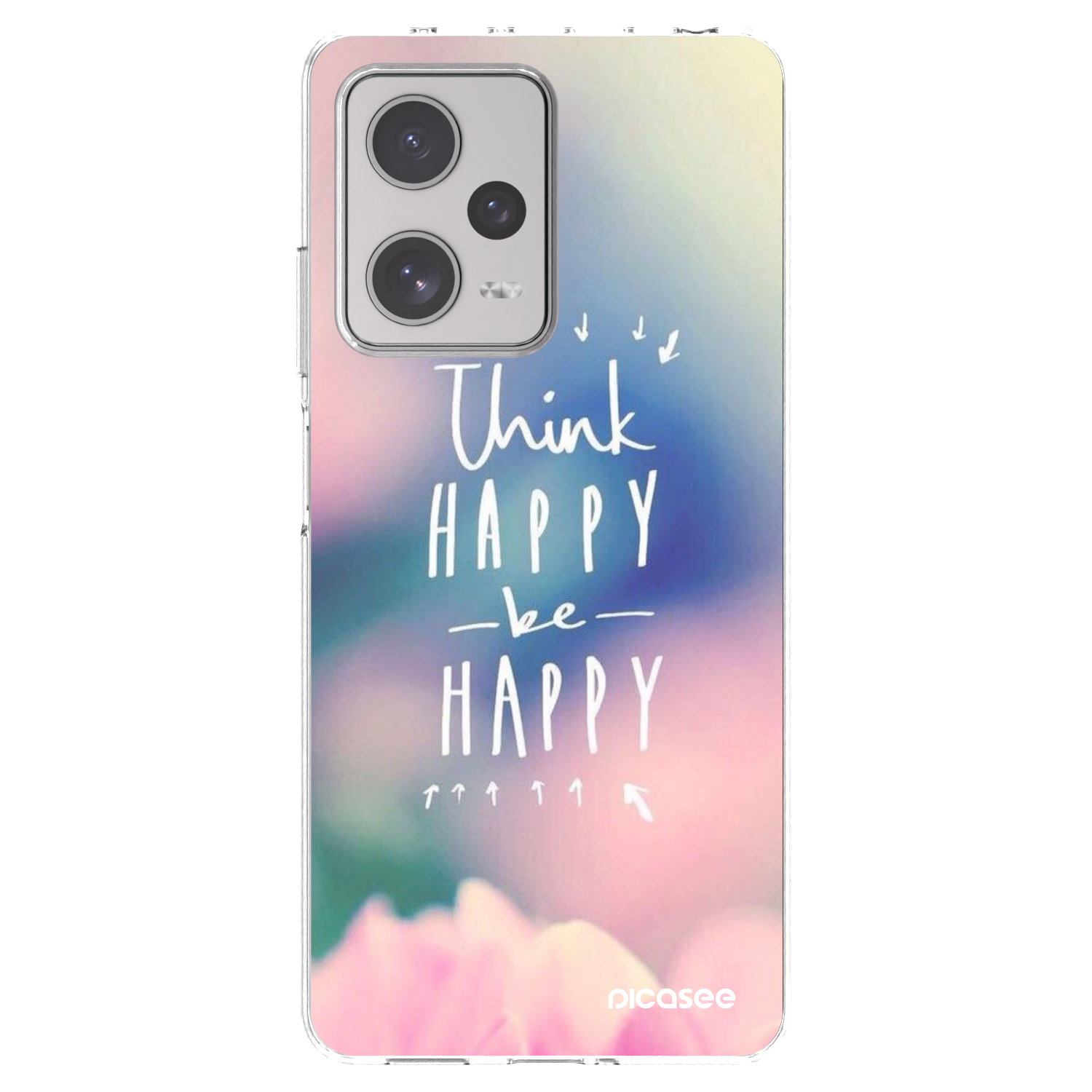 Picasee silikonski prozorni ovitek za Xiaomi Redmi Note 12 Pro+ 5G - Think happy be happy