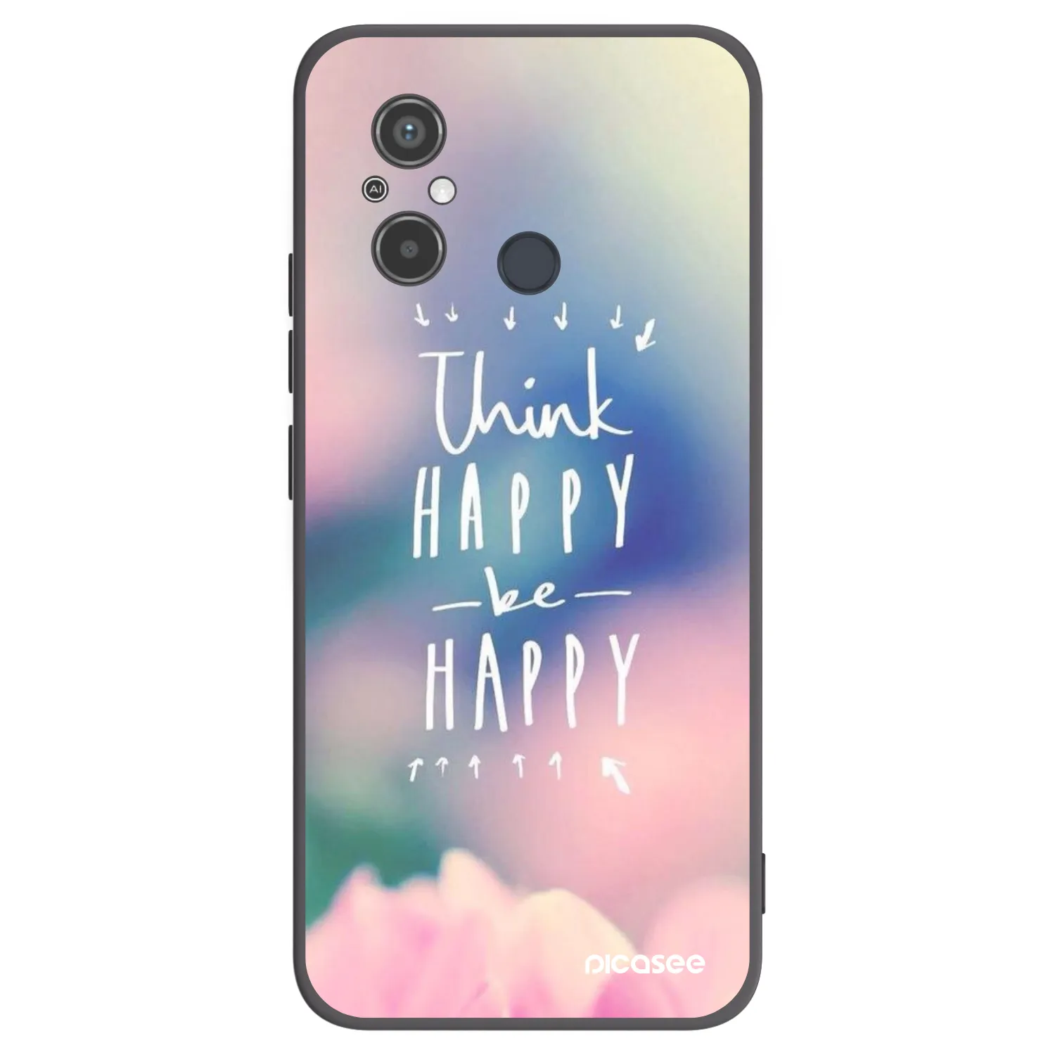 Picasee silikonski črni ovitek za Xiaomi Redmi 12C - Think happy be happy