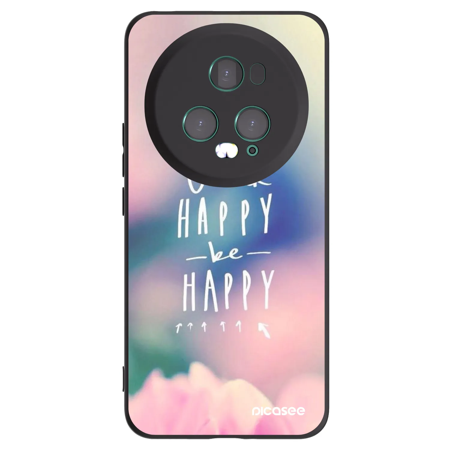 Picasee silikonski črni ovitek za Honor Magic5 Pro - Think happy be happy