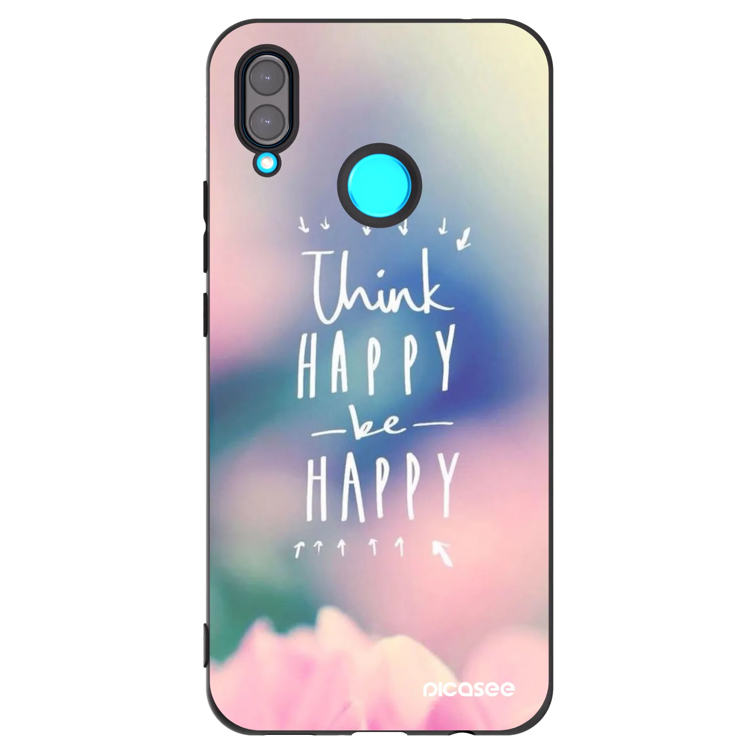 Picasee silikonski črni ovitek za Huawei Nova 3 - Think happy be happy